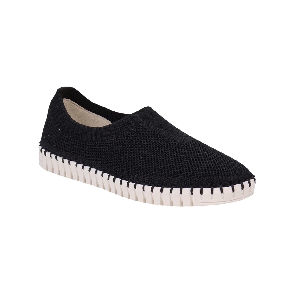 NEW Eric Michael Sz 8-8.5 Lucy Knit Slip On Shoes Black EU 39 US 8-8.5